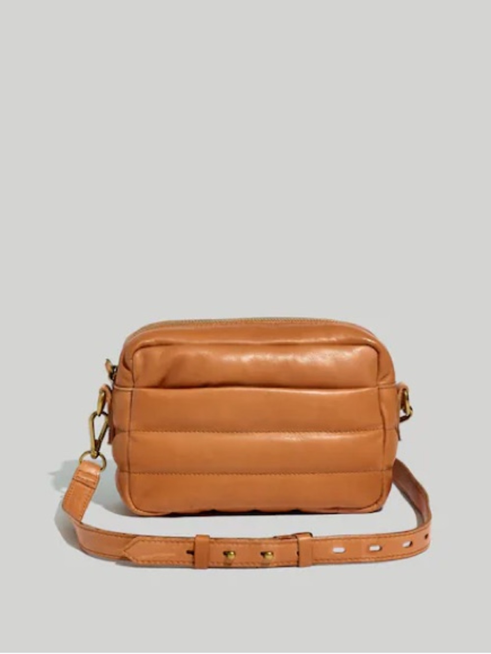 NWT Madewell The Transport Leather Camera Bag: Puff Edition Warm Hickory